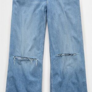 American Eagle Outfitters Medium Blue Ripped Wide Leg Jeans